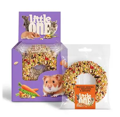 Little One лакомство для грызунов, Вкусное колечко с фруктами и орехами