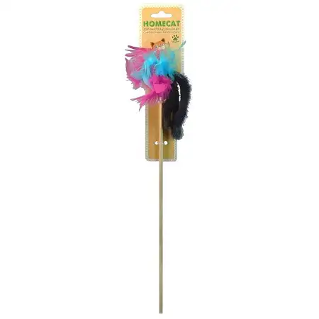 Купить homecat дразнилка для кошек Пальма из норки с перьями